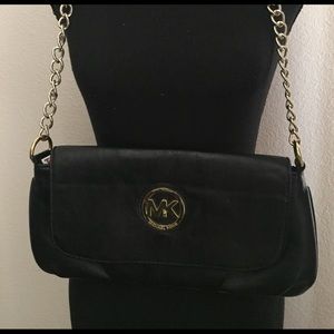 Michael Kors black leather evening bag / purse NWT